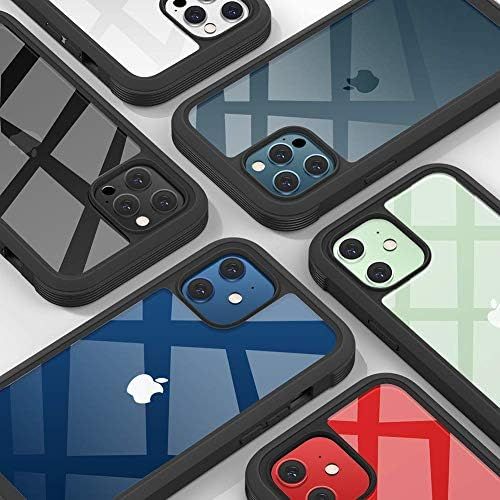  [아마존베스트]Diaclara Designed for iPhone 12/12 Pro Case, Full Body Rugged Case with Built-in Touch Sensitive Anti-Scratch Screen Protector, Soft TPU Bumper Case for iPhone 12/12 Pro 6.1 (Black