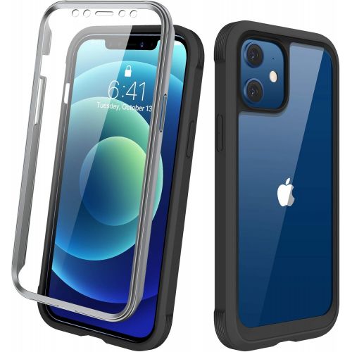  [아마존베스트]Diaclara Designed for iPhone 12/12 Pro Case, Full Body Rugged Case with Built-in Touch Sensitive Anti-Scratch Screen Protector, Soft TPU Bumper Case for iPhone 12/12 Pro 6.1 (Black