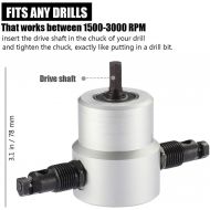 [아마존베스트]Diagtree Nibbler Cutter Drill Attachment Double Head Metal Sheet- Wrench and Parts,Tool Black Set