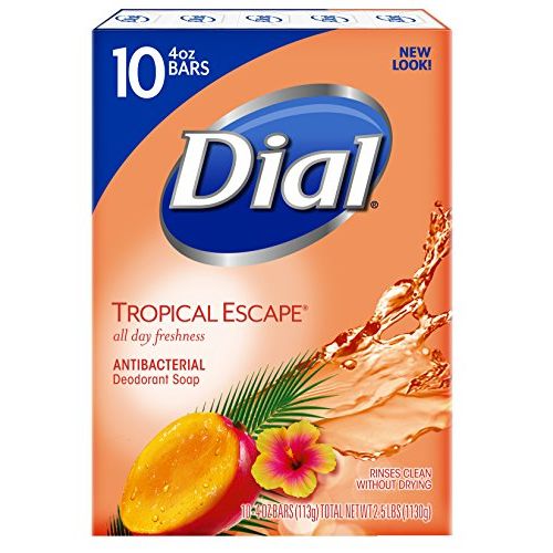  Dial Antibacterial Bar Soap, Tropical Escape, 4 Ounce, 90 Bars