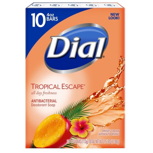  Dial Antibacterial Bar Soap, Tropical Escape, 4 Ounce, 90 Bars