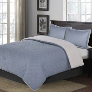 Diamond Quilted Comforter Set in Blue