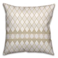 Diamond Pattern Square Throw Pillow in CreamWhite