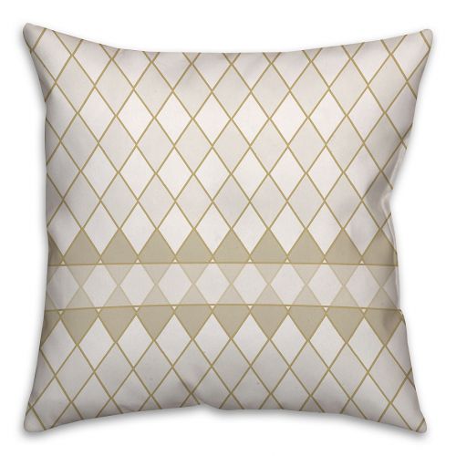  Diamond Pattern Square Throw Pillow in CreamWhite