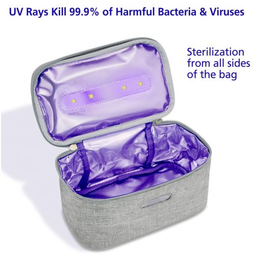  Diamond UV Light Sanitizer Bag, Portable UV Disinfection Bag, UVC Disinfection Lamps for Mobile Phone, Clothes, Glasses ZAP to Kill 99% of Viruses Germs & Bacteria for Home Work and Travel
