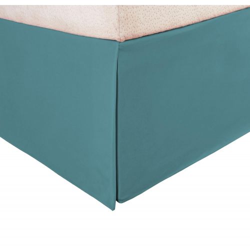  Diamond D&H Teal Blue Solid Color Pattern 15-inch Drop Bed Skirt King Size, Elegant Luxurious Lightweight Design Bed Valance, Features Wrinkle-Resistant, Modern Casual Style, Bold Color, P