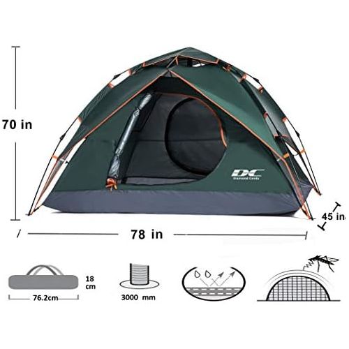  Diamond Candy Pop Up Tent 2-3 Person Waterproof Tents for Camping