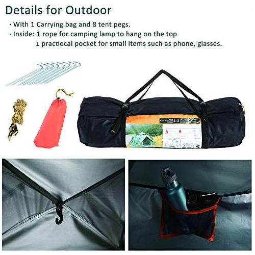  Diamond Candy Pop Up Tents for Camping 2-3 Person, 3000mm Waterproof Tent, Instant Setup in 60 Seconds, 2 Ventilated Mesh Doors, 8x7 ft Sun Shelter