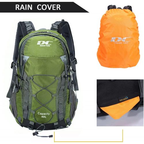  Diamond Candy Waterproof Hiking Backpack for Men and Women, 40L Lightweight Day Pack for Travel Camping