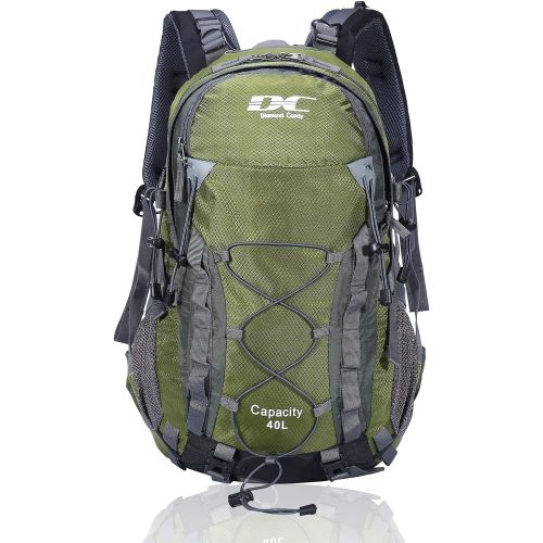  Diamond Candy Waterproof Hiking Backpack for Men and Women, 40L Lightweight Day Pack for Travel Camping