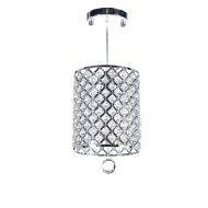 Diamond Life Chrome Finish 1-light Round Metal Shade Crystal Chandelier Hanging Pendant Ceiling Lamp Fixture, 359
