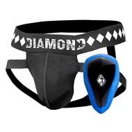 Diamond MMA Athletic Cup Groin Protector & Four-Strap No Shift Jock Strap System for Sports, XX-Large