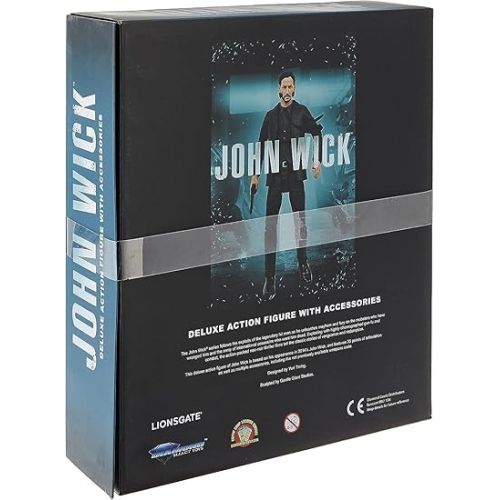 다이아몬드 셀렉트 DIAMOND SELECT TOYS John Wick Deluxe 7-Inch Action Figure Box Set with 16 Plus Articulation Points, Two Pistols, Three Rifles, and Coins (Multicolor)