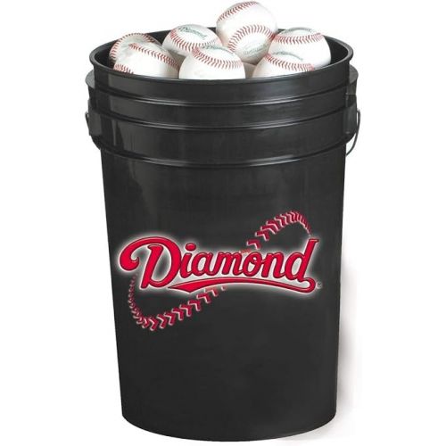  Diamond 6-Gallon Bucket with 30 Diamond DOL-1 HS NFHS Leather Baseballs