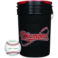 Diamond Sports 6-Gallon Ball Bucket with 30 DLL-1 Little League Baseballs, Black