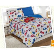 DiamondHome Boys Bedroom Decor Race Car Design (Twin Comforter 6pc Set)