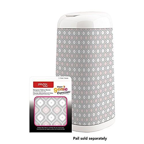  Playtex Diaper Genie Expressions Diaper Pail Fabric Sleeve, Pink/Grey