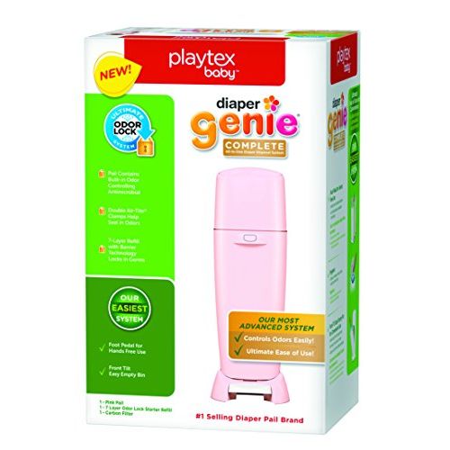  Playtex Diaper Genie Complete Diaper Pail with Odor Lock Technology, Pink