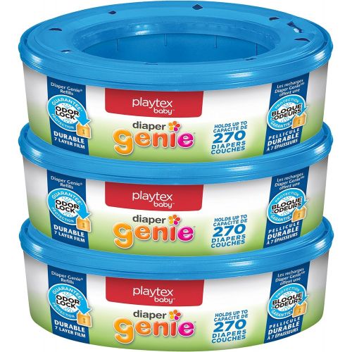  Playtex Diaper Genie Refill Bags, Ideal for Diaper Genie Diaper Pails, Pack of 3, 810 Count