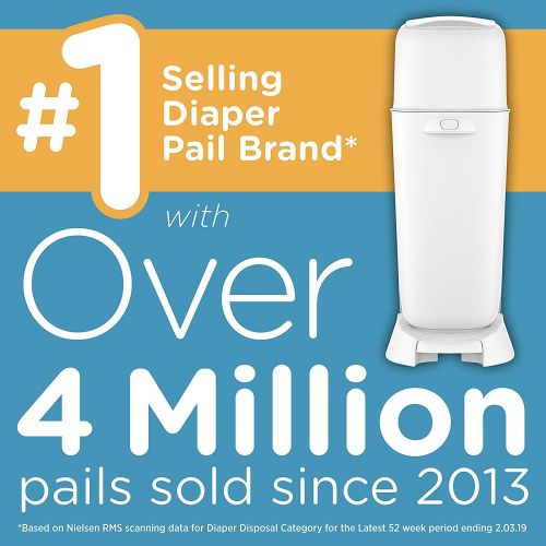  Playtex Diaper Genie Complete Diaper Pail, Fully Assembled, with Odor Lock Technology, Includes 1 Pail and 1 Refill, Grey