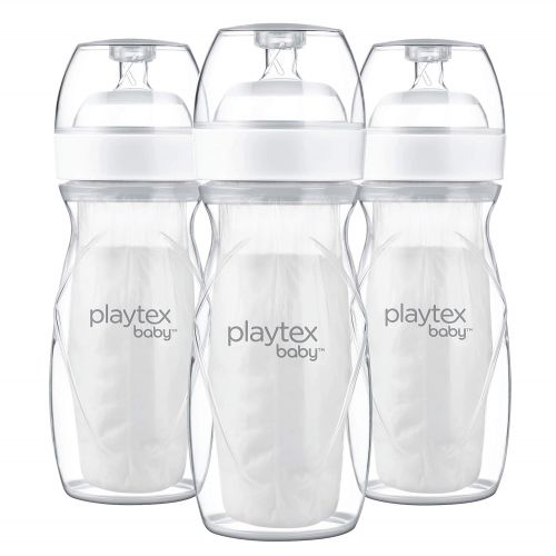  Playtex Baby Nurser Bottle with Disposable Drop-Ins Liners, for Breastfed Babies, 8 Ounce Bottles, 3Count