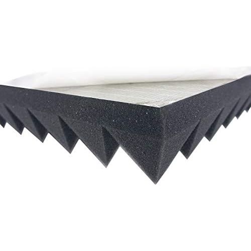  [아마존베스트]Dibapur Pyramid Foam Self-Adhesive Type 100 x 50 x 5 Acoustic Foam Sound Insulation Mats for Effective Acoustic Insulation