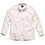 Dickies Long Sleeve Oxford Shirt - White - 17.5