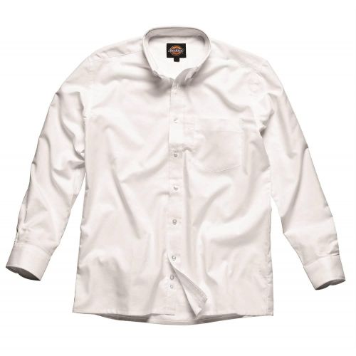  Dickies Long Sleeve Oxford Shirt - White - 17.5