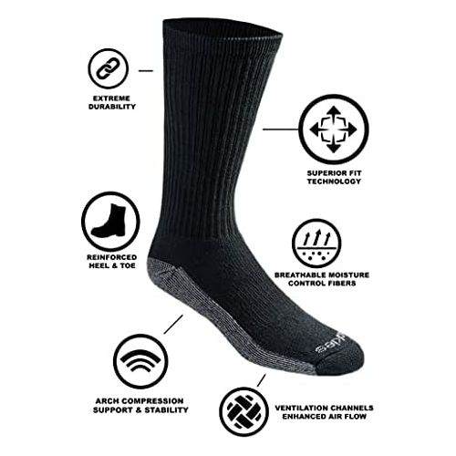  Dickies Mens Dri-tech Moisture Control Crew Socks Multipack