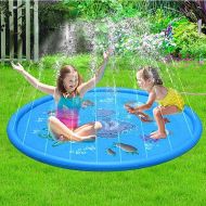Dickin Portable Outdoor Inflatable Water Spray Play Mat Children Play Mat Beach Toys