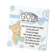 [아마존베스트]Dicksons Baby Bear God Bless This Child Tabletop Plaque for Boy, White