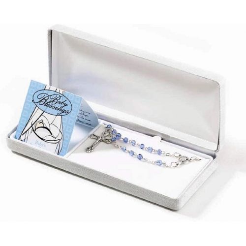  [아마존베스트]Dicksons Blue Boy Baby Blessings Silver Plated 4mm Bead First Rosary