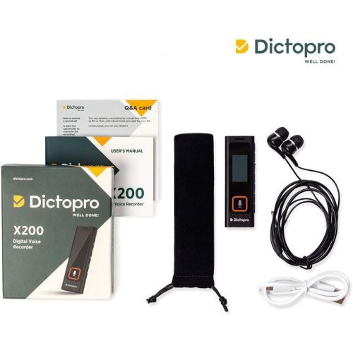  [아마존베스트]Tiny Digital Voice Activated Recorder by Dictopro - HQ Recording from Far Away, Record Lectures & Meetings, Sensitive Microphone, Automatic Noise Reduction, 582H Playback, Portable