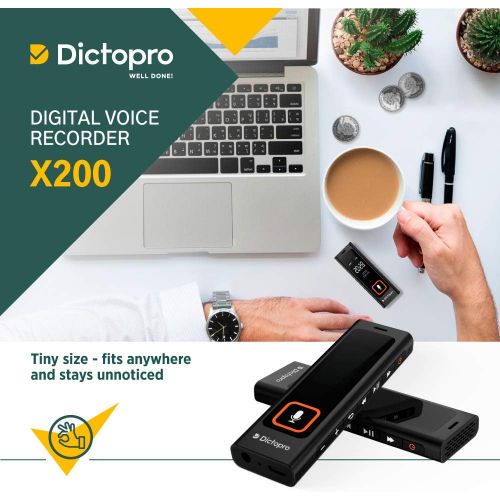  [아마존베스트]Tiny Digital Voice Activated Recorder by Dictopro - HQ Recording from Far Away, Record Lectures & Meetings, Sensitive Microphone, Automatic Noise Reduction, 582H Playback, Portable