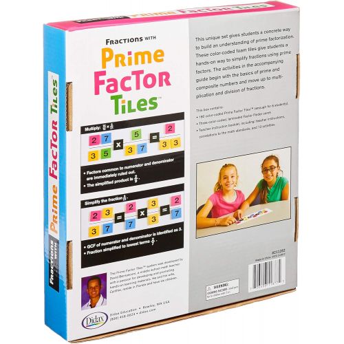  Didax Educational Resources Fractions with Prime Factor Tiles, Multicolor