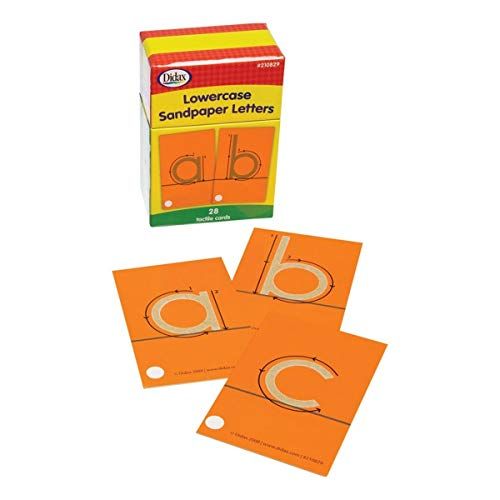  Didax Educational Resources Tactile Cards, Pack of 28 Sandpaper Letters, Lowercase, 4-1/4 X 2-5/8 in, Multi-Colored