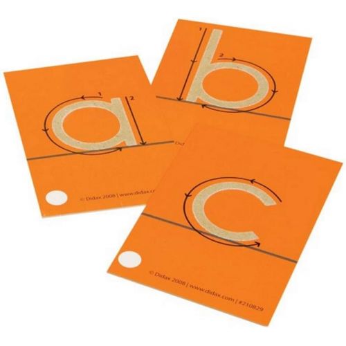  Didax Educational Resources Tactile Cards, Pack of 28 Sandpaper Letters, Lowercase, 4-1/4 X 2-5/8 in, Multi-Colored