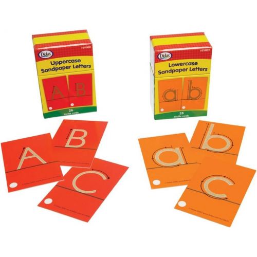  Didax Educational Resources Tactile Cards, Pack of 28 Sandpaper Letters, Lowercase, 4-1/4 X 2-5/8 in, Multi-Colored