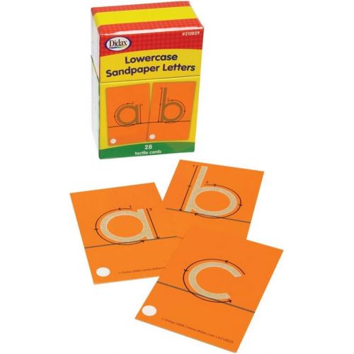  Didax Educational Resources Tactile Cards, Pack of 28 Sandpaper Letters, Lowercase, 4-1/4 X 2-5/8 in, Multi-Colored