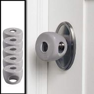 [아마존베스트]Grey - Door knob Baby Safety Cover - 5 Pack - 4 Colors Available - Deter Little Kids from Opening Doors with A Child Proof Door Handle Lock - Diddle