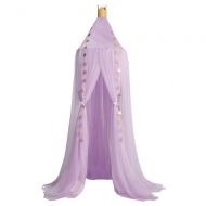 Didihou Mosquito Net Bed Canopy Yarn Play Tent Bedding for Kids Playing Reading Dome Netting Curtains Baby Boys and Girls Games House (Purple)