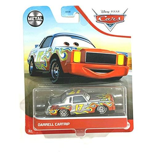  DieCast Pixar Cars Metal Series 1:55 Scale, Darrell Cartrip (Silver Body with red Flames)