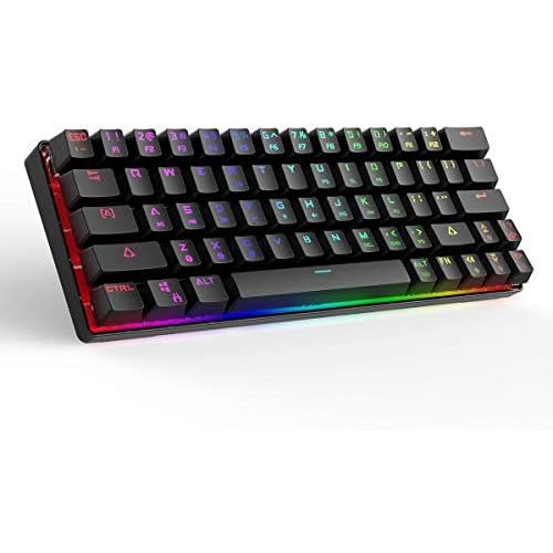  [아마존베스트]Dierya DIERYA Mechanical Gaming Keyboard 60% True RGB Backlit Bluetooth 4.0 Wired/Wireless LED Computer Keyboard for Multi-Device iPhone Android Mobile PC Laptop - Cherry MX Brown Equival