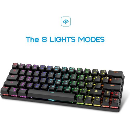  [아마존베스트]Dierya DIERYA Mechanical Gaming Keyboard 60% True RGB Backlit Bluetooth 4.0 Wired/Wireless LED Computer Keyboard for Multi-Device iPhone Android Mobile PC Laptop - Cherry MX Brown Equival