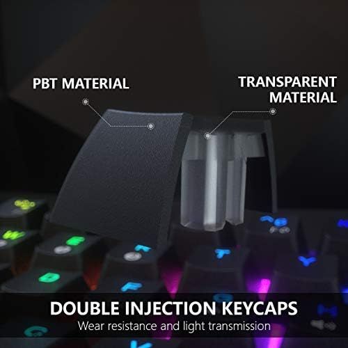  [아마존베스트]Dierya DK61E 60 % Mechanical Gaming Keyboard, RGB Backlit Wired polybutylene terephthalate (PBT) Keyboard Cap Waterproof Hot-Swap Capable Compact Computer Keyboard with Programmabl