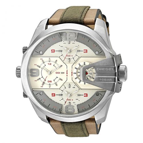  Diesel Mens DZ7375 Chief Round Brown Strap Watch by Diesel