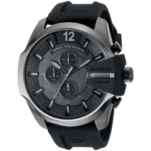  Diesel Mens DZ4378 Chief Chronograph Black Dial Black Silicone Watch by Diesel