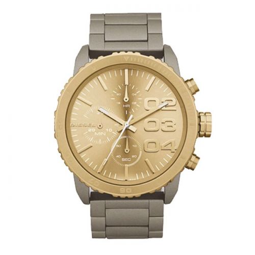  Diesel Mens DZ5303 Goldtone Dial Chronograph Stainless Steel Watch by Diesel