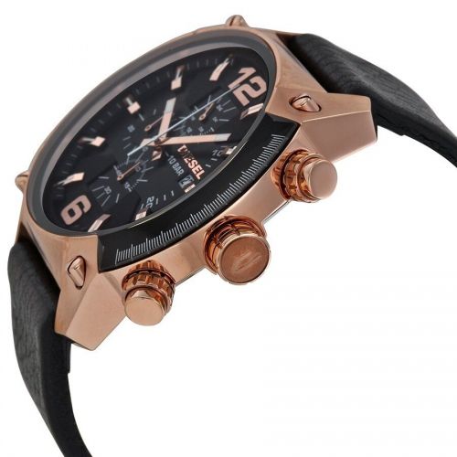  Diesel Mens DZ4297 Overflow Black Leather Strap Watch by Diesel