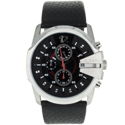  Diesel Mens DZ4182 MasterChief Black Chronograph Leather Watch by Diesel